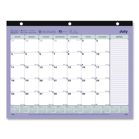 Brownline Academic 13-Month Desk Pad Calendar, 11 x 8.5, Blue/White, 2021-2022 CA181721